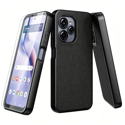 for Blu View Speed Ultra 5G B1660V Phone Case with Screen Protector,Dual Layer Heavy Duty Military Grade Shockproof Corner Cover for Blu View Speed