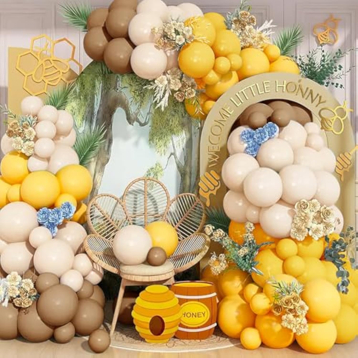 Orange Brown Nude Balloon Arch Kits - 134Pcs Orange Apricot Tan Latex Balloons Garland - Ideal For Neutral Baby Shower Gender Reveal Sunflower Bee Theme Birthday Party Decorations Supplies