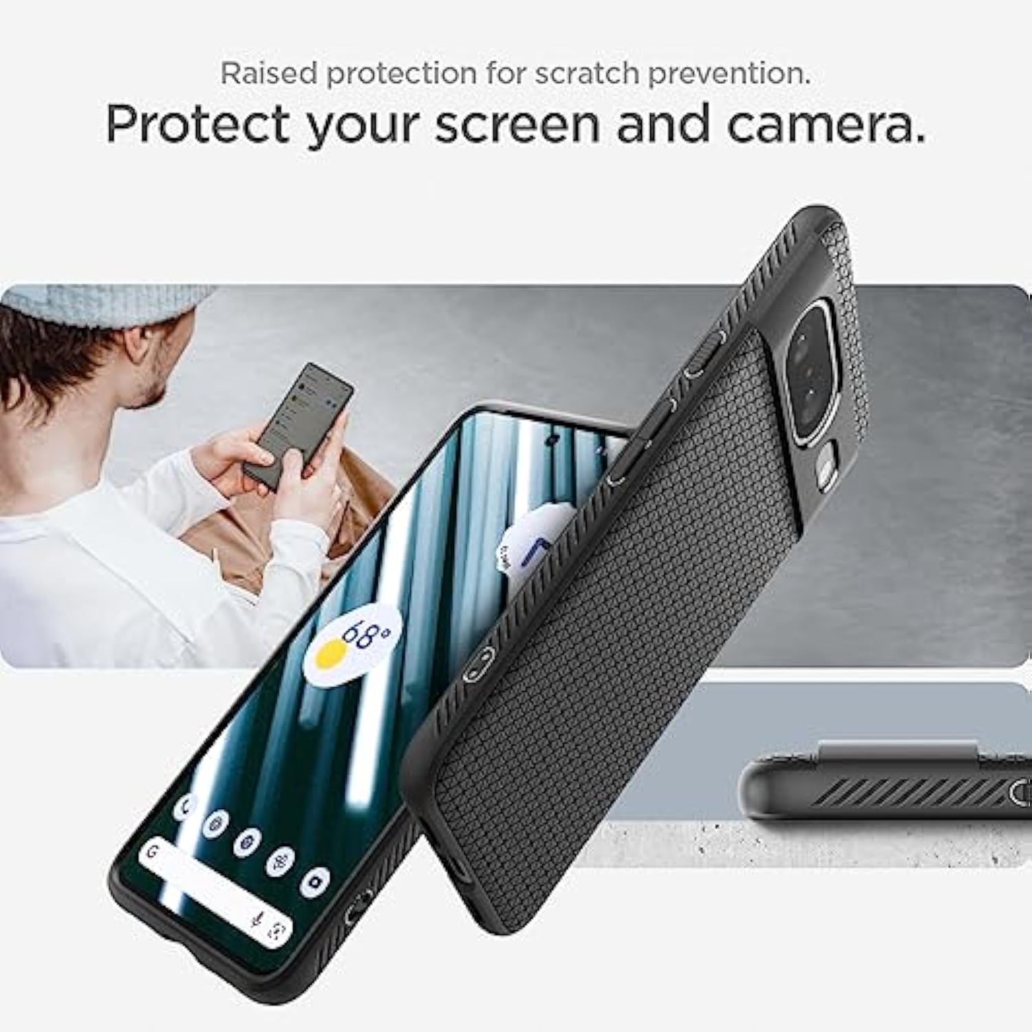 Spigen Liquid Air Armor Designed for Pixel 8 Case (2023) [Military-Grade Protection] - Matte Black