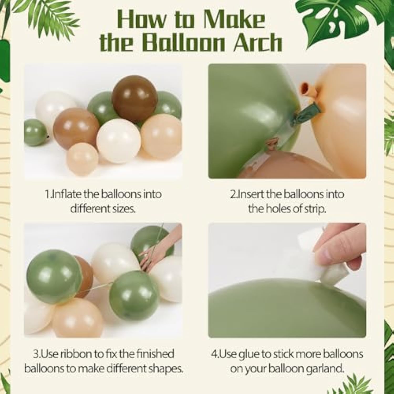 Safari Balloon Garland Kit 152pcs Jungle Theme Decor for Baby Showers & Birthday Parties
