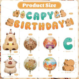 13 Pcs Capybara Birthday Party Decorations, Capy Birthday Decor Included 12 Aluminum Foil Balloons And 1 Birthday Banner For Capybara Lover Animal Theme Baby Shower Party Favor