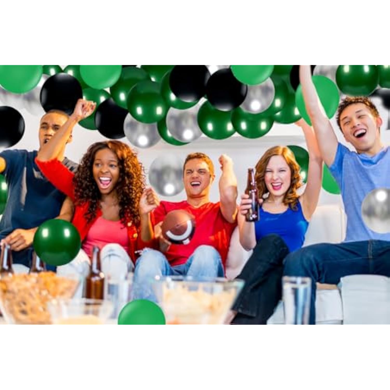 Green Black Balloon Garland Arch Kit,123Pcs Green, Black, Metallic Sil