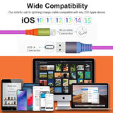 Iphone Charger Cable, [Apple Mfi Certified] 6Ft Colorful Gradual Usb A To Lightning Charger Cable Nylon Braided Fast Charging Data Cord For Iphone 14 13 12 11 Pro Max Xr Xs X 8 7 6 Plus More