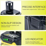 6.2Ah Replacement For Ryobi 18V Battery P102 P103 P108 P109 P189 P190 P122 18Volt One+ Lithium Batteries (2Pack)