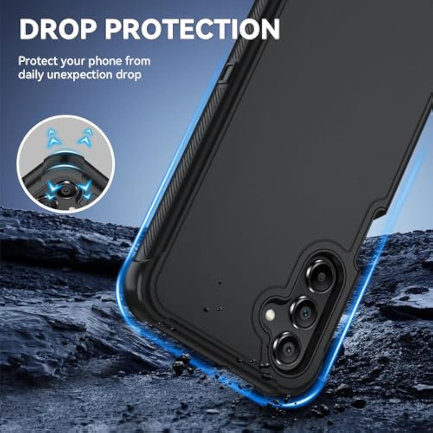 Samsung Galaxy A16 5G Phone Case, Black and Black Color, Rugged Protection