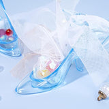 24 Pieces Mini Plastic Cinderella Slippers 3.5 Inch Glass Heels Princess For Wedding Birthday Party Table Favors Decoration (Blue)
