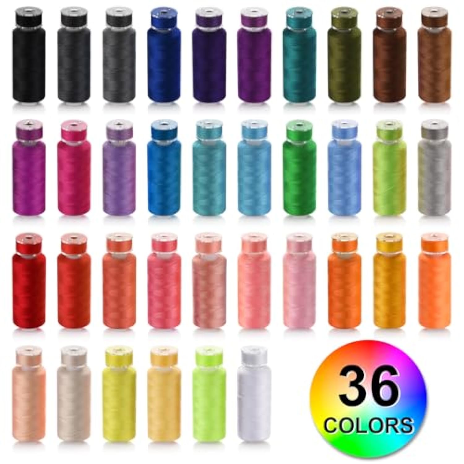 72pcs Sewing Thread Kit, 36 Colors, 400 Yards Polyester Thread for Machines