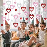 36 Pcs Valentine'S Day Decorations Glitter Heart Hanging Swirls - No Diy Red Pink Silver Heart Hanging Decorations Party Decoration Swirls Ornaments For Valentines Day Party Supplies Decorations