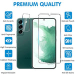 Screen Protector (3 Pack) For Samsung Galaxy S22 5G, 9H Tempered Glass, Ultrasonic Fingerprint Compatible, Hd Clear, Case Friendly, 6 Pack Including Camera Protectors