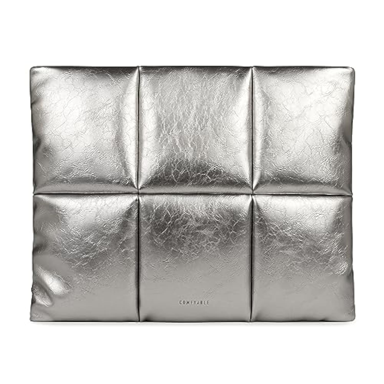 Puffy Laptop Sleeve 15 Inch 16 Inch, Quilted Puffer Laptop Carrying Case, Pillow Pouch Compatible For Macbook Air 15 In M4 2025 & Macbook Pro 16 In M4 2024, Silver