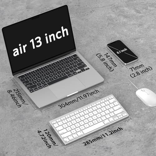 Wireless Keyboard For Mac, Compact Ultra-Slim Design (No Number Pad), Stable Bluetooth Keyboard For Mac, Ergonomic And Portable, Compatible With Macbook Pro/Air/Imac, Silverwhite