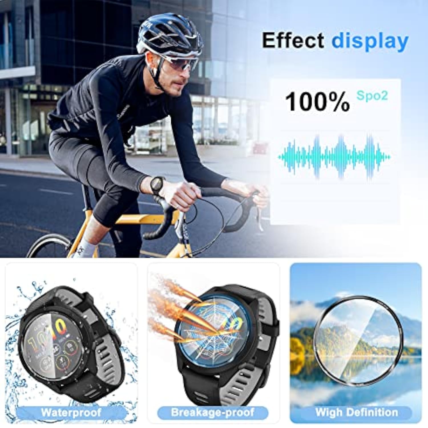 2-Pack For Garmin Forerunner 265 Screen Protector, [Anti-Scratch] Ultra-Thin High Definition Soft Screen Protective Film