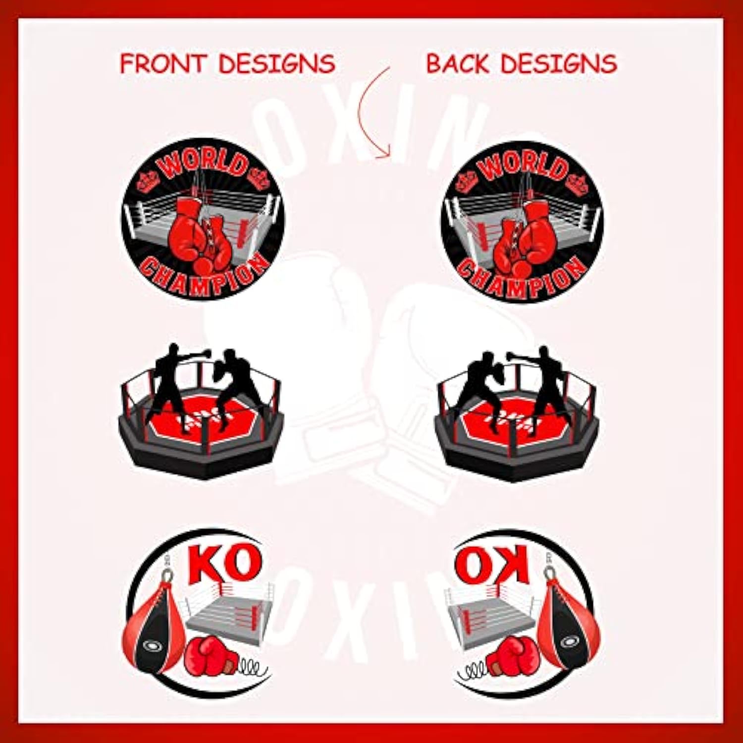 24 Pieces Boxing Birthday Centerpiece Sticks Red Black - Boxing Match