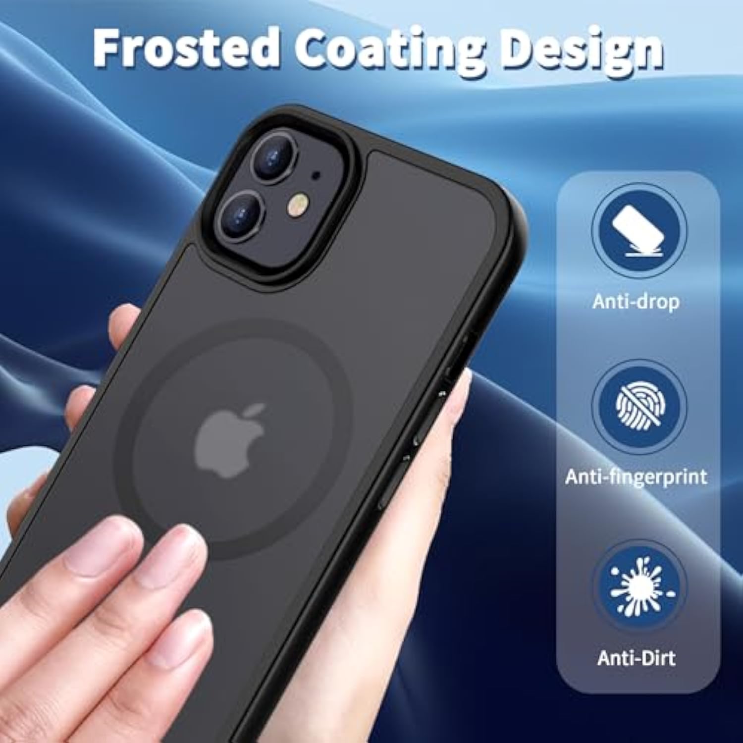 Magnetic Case For 12 & 12 Pro 2020 6.1 Inch-Compatible With Magsafe & Magnetic Car Phone Mount,Tpu Thin Phone Cases Cover Protective Shockproof Anti-Fingerprint(Matte Black)