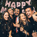 Rose Gold 16Inch Foil Balloons Banner Set New Year 2025 Party Decor