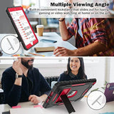 Case For Ipad 9Th/8Th/7Th Generation 2021/2020/2019(10.2 Inch), Heavy Duty Grade Shockproof Rugged Protective 10.2" Cover With Built-In Stand For Ipad 9 8 7 Gen (Black+Red)