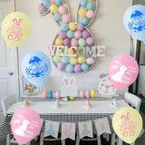 Happy Easter Balloons, 60Pcs 12 Inch Pastel Light Pink Blue Blue Cute Bunny Spring Easter Eggs Party Balloons For Kids Girl Boy Cute Egg Easter Spring Birthday Party Baby Shower Decorations
