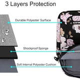 MOSISO Laptop Shoulder Bag Compatible with MacBook Air 15 inch M4 A3241 M3 A3114 M2 A2941/Pro 16 M4 M3 M2 M1 2025-2019, 15-15.6 inch Notebook, Peony Sleeve with Adjustable Depth at Bottom, Black