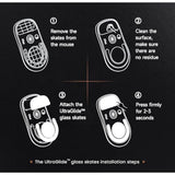 PWNAGE Ultraglide Glass Skates Feet for G Pro X 2 Superlight GPX 2, Ultra-Smooth and Durable, 3M Adhesive, fit for Gaming Mouse Black and White
