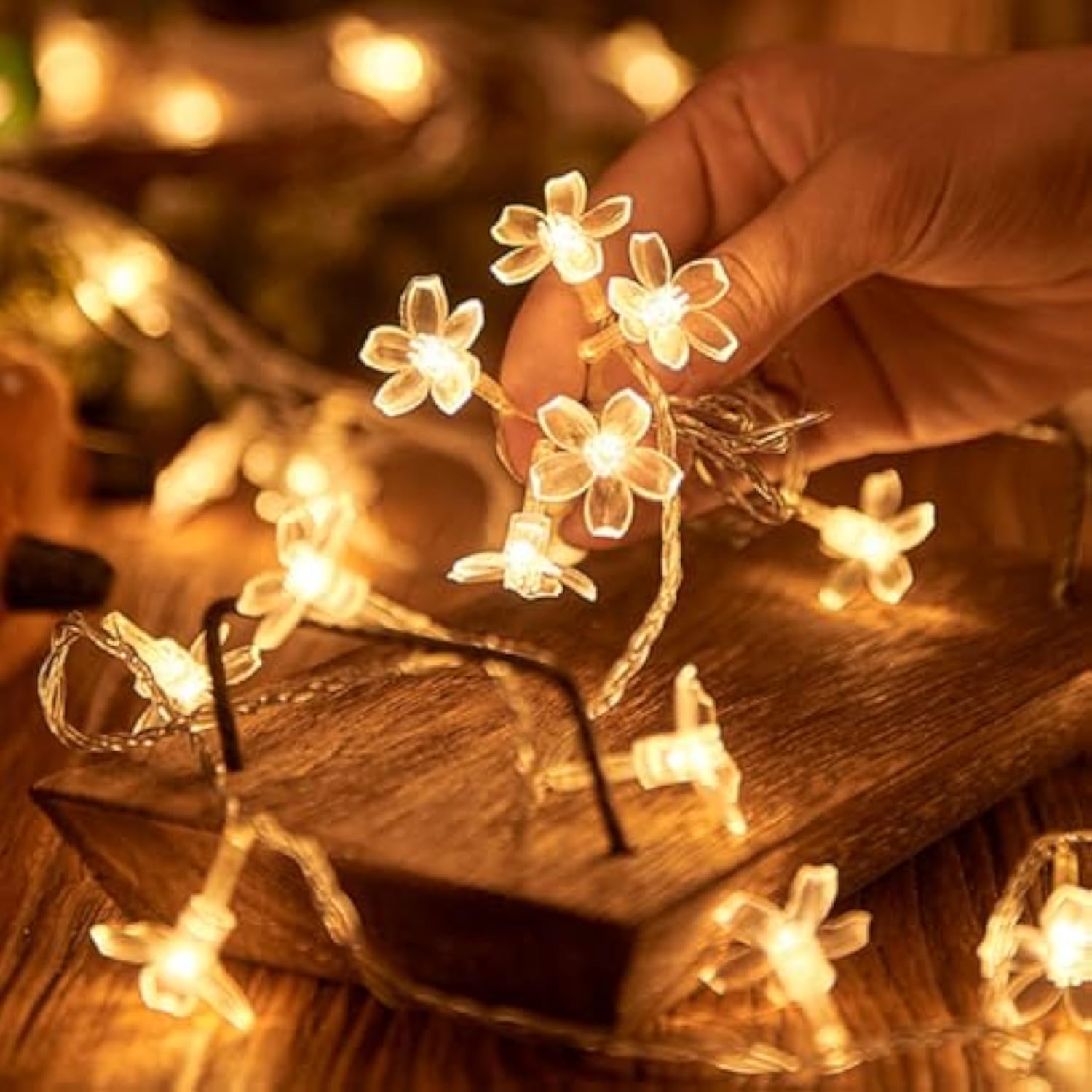 Flower String Lights, 10Ft 20 Led Usb Powered Cherry Blossom Fairy String Lights For Party Birthday Wedding Christmas Ho