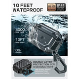 SUPCASE for AirPods Pro 2nd/1st Gen Case with Lock & Carabiner (Unicorn Beetle Pro), [IP68 Waterproof] [Military-Grade Protection] [Supports Wireless Charging] Anti-Scratch Hard Shell Cover, Black