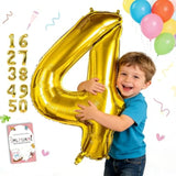 40 Inch Number Balloon 0-9 Gold Large Number 4 Balloons,Digital Balloons For Birthday Party Celebration Decorations Supplies, Helium Foil Number Balloons For Wedding Anniversary