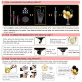 4 Balloon Stand Kit With Balloons For 2025 Graduation Christmas Wedding Anniversary Chinese New Year Birthday Party Decorations,New Years 2025?Red Gold?