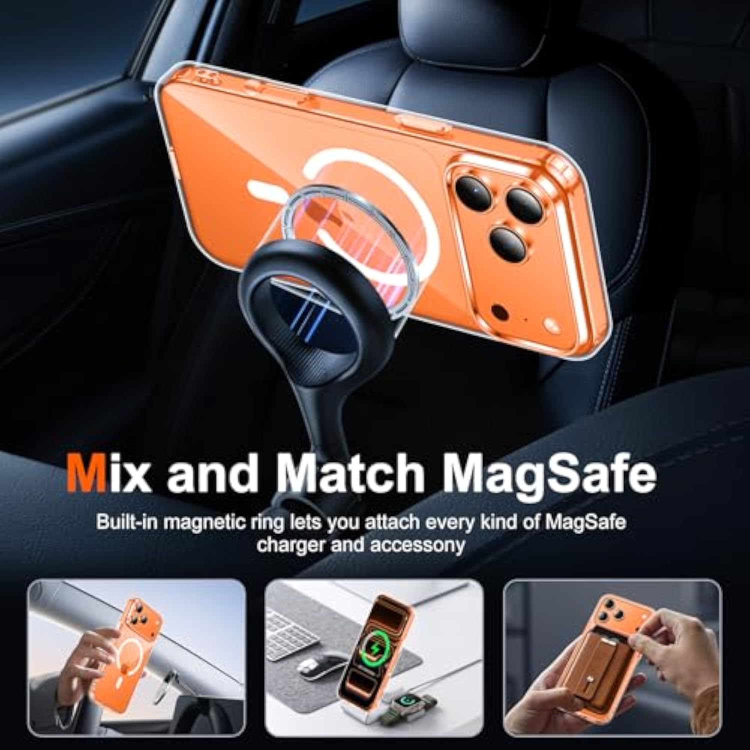 For Iphone 17 Pro Max Case Clear With Screen Protector, [Compatible With Magsafe][Anti-Yellowing][Military-Grade Protection] Shockproof Slim Magnetic Phone Case 6.9 Inch, Transparent