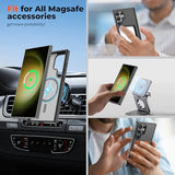Magnetic for  Galaxy S23 Ultra Case, (Built-in Magnets) (Military Grade Drop Protection) Slim Translucent Shockproof Phone Case,Black