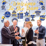 Welcome To The Team Banner Blue Gold Glitter Welcome Banner Decorations Welcome New Employee Hanging Swirls Decorations For Office Newcomers Staff Welcome Party Decoration For Office Party Decorations Supplies