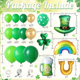 St. Patrick'S Day Balloon Arch Kit,161Pcs Green Gold Balloon Garland With Rainbow,Shamrock,Top Hat,Beer Cup,Horseshoe Foil Balloons For St Patricks Day Irish Festival Lucky One Spring Party Decoration