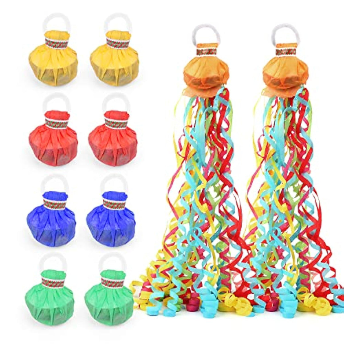 10pcs Colorful Streamer Poppers — No-Mess Confetti for Parties & Celebrations