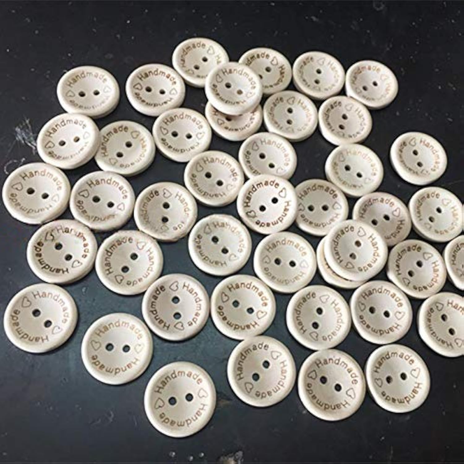 100 Pcs Wooden Handmade Buttons, Crafts Assorted Buttons Wooden Sewing