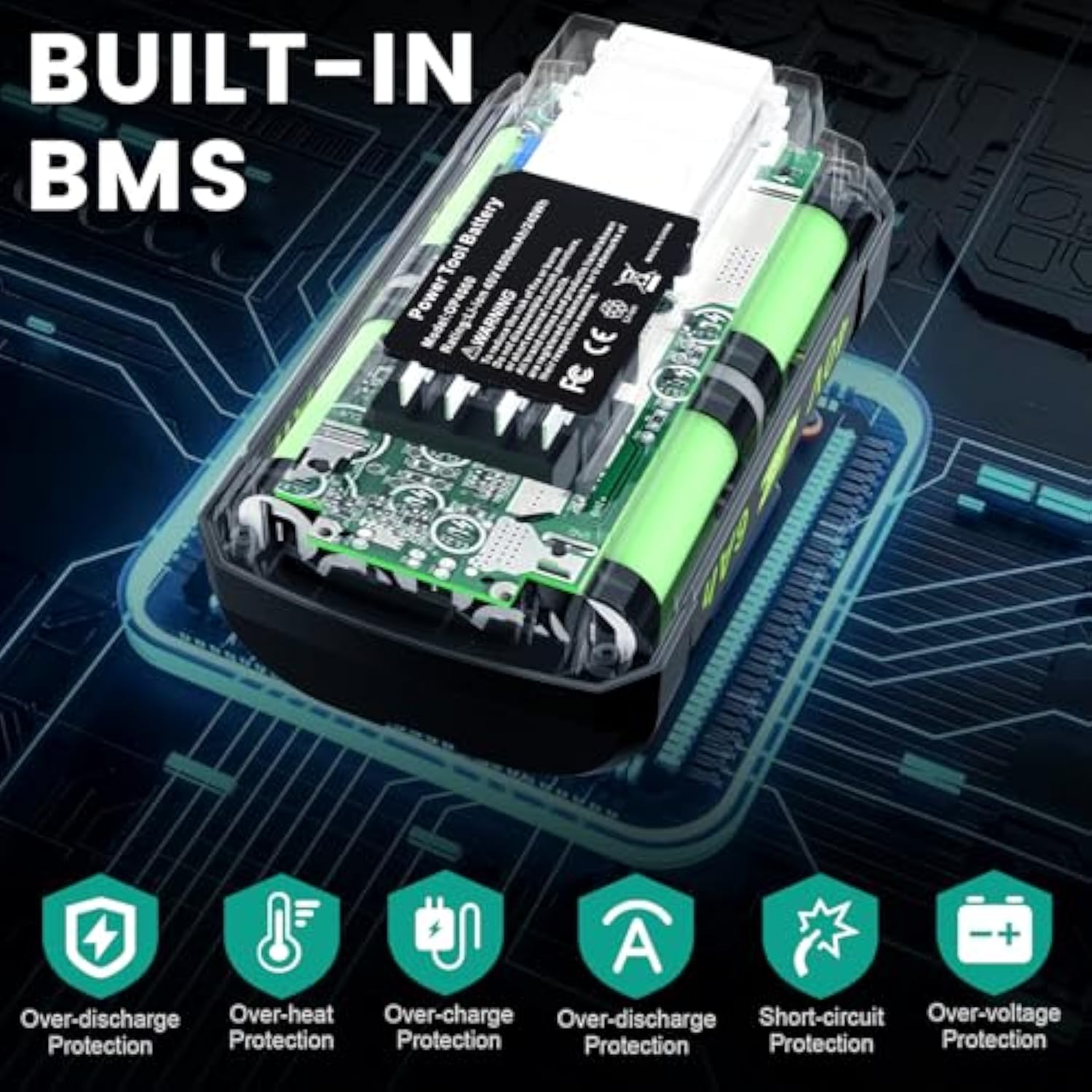 Replacement For Ryobi 40V Lithium Battery Replacement For Ryobi 40V 6.0Ah Lithium Battery Op4015 Op40201 Op4026 Op40261 Op4030 Op40301 Op4040 Op40401 Op4050 Op40601 Op4026A Op4050A Op4060A