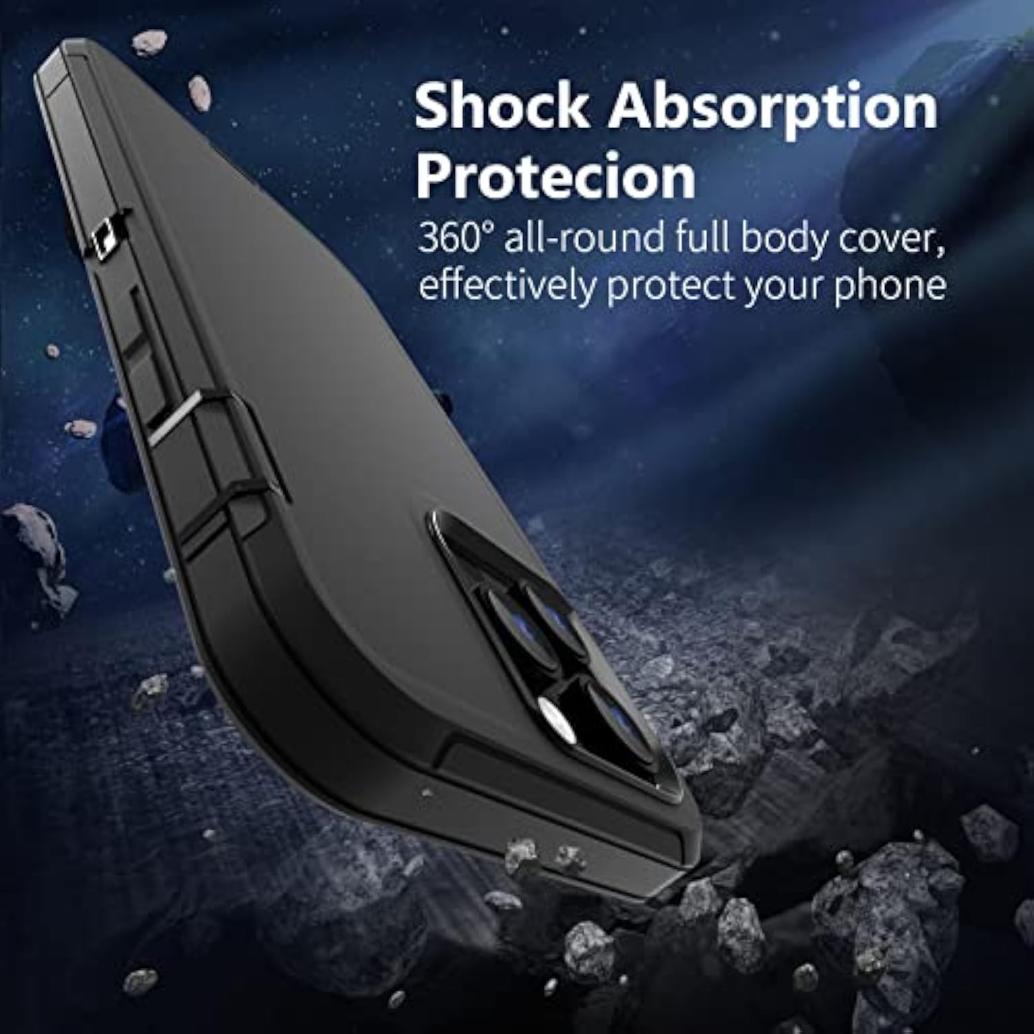 Case Compatible With Iphone 14 Pro Max, Heavy Duty Protective Black Phone Case, Full Body Shockproof Durable Silicone Rubber With Hard Pc Rugged Sturdy Phone Cover For 14 Pro Max 6.7 Inch. (Black)