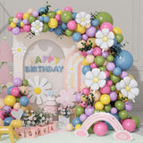 Spring Flower Balloon Arch Garland Kit, 157Pcs Groovy Wildflower Balloon Arch With Daisy Balloons For Baby In Bloom Baby Shower Easter Party Spring Daisy Theme Birthday Party Decorations