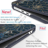 Designed For 2025/2024/2023 Macbook Air 15 Inch M4 A3241 /M3 A3114 /M2 A2941 Case, Printed Plastic Hard Shell Cover With 15.3" Liquid Retina Display Touch Id, Dahlia Flower C035
