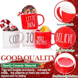 10 Pieces Christmas Coffee Mugs,Ceramic Winter Holiday Merry Christmas Hot Cocoa Mugs And Cups For Xmas Party Table Centerpieces Housewarming Gifts