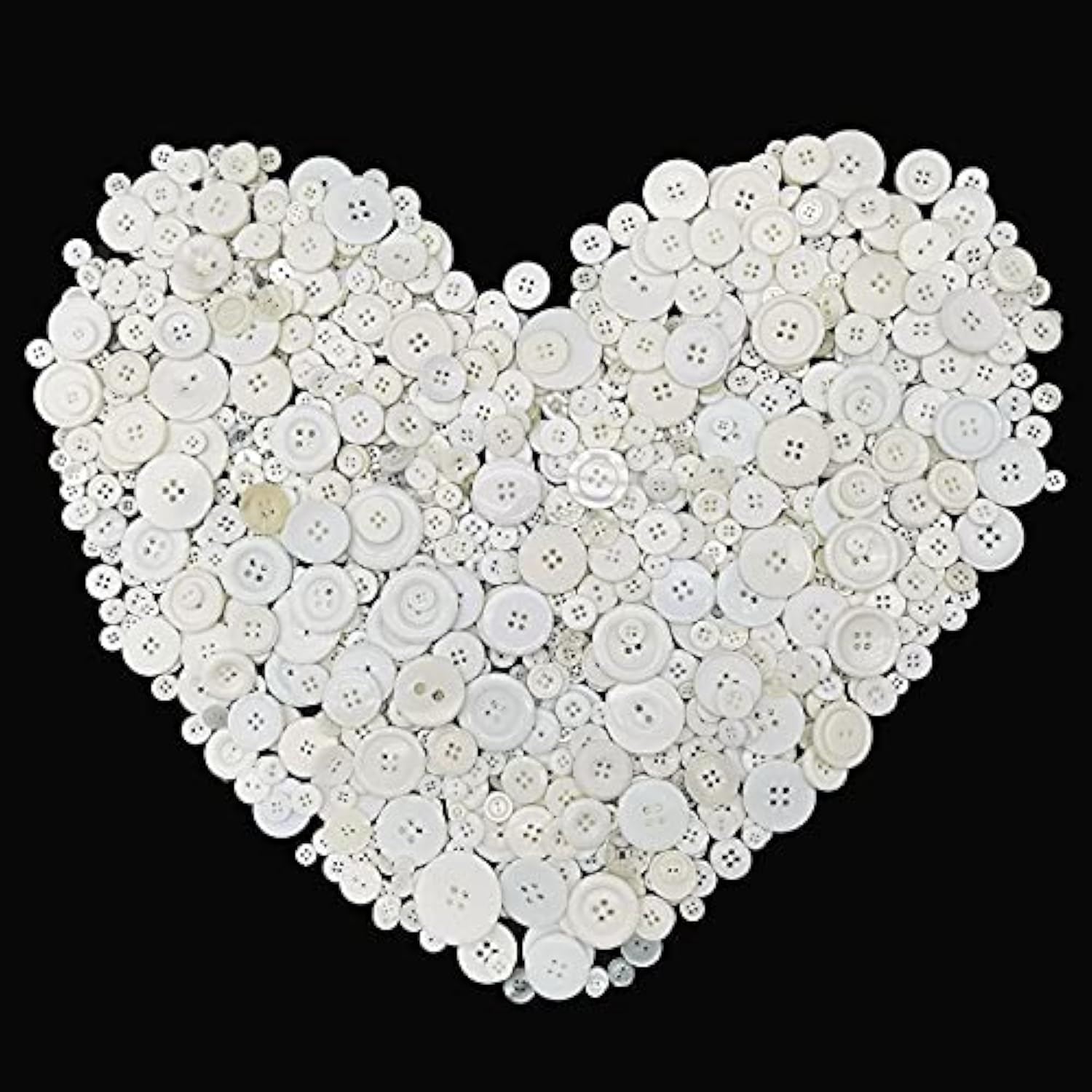 1600Pcs White Buttons For Crafts Assorted Sizes Button White In Bulk W