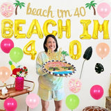 Beach 40th Birthday Decorations I'm 40 Banner Balloon Cake Topper Luau Supplies