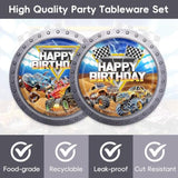 40Packs Monster Truck Party Supplies Plates + Napkin Monster Truck Birthday Party Decorations