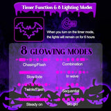 Halloween Window Lights, 2 Pack LED Waterproof Timer Indoor Decor