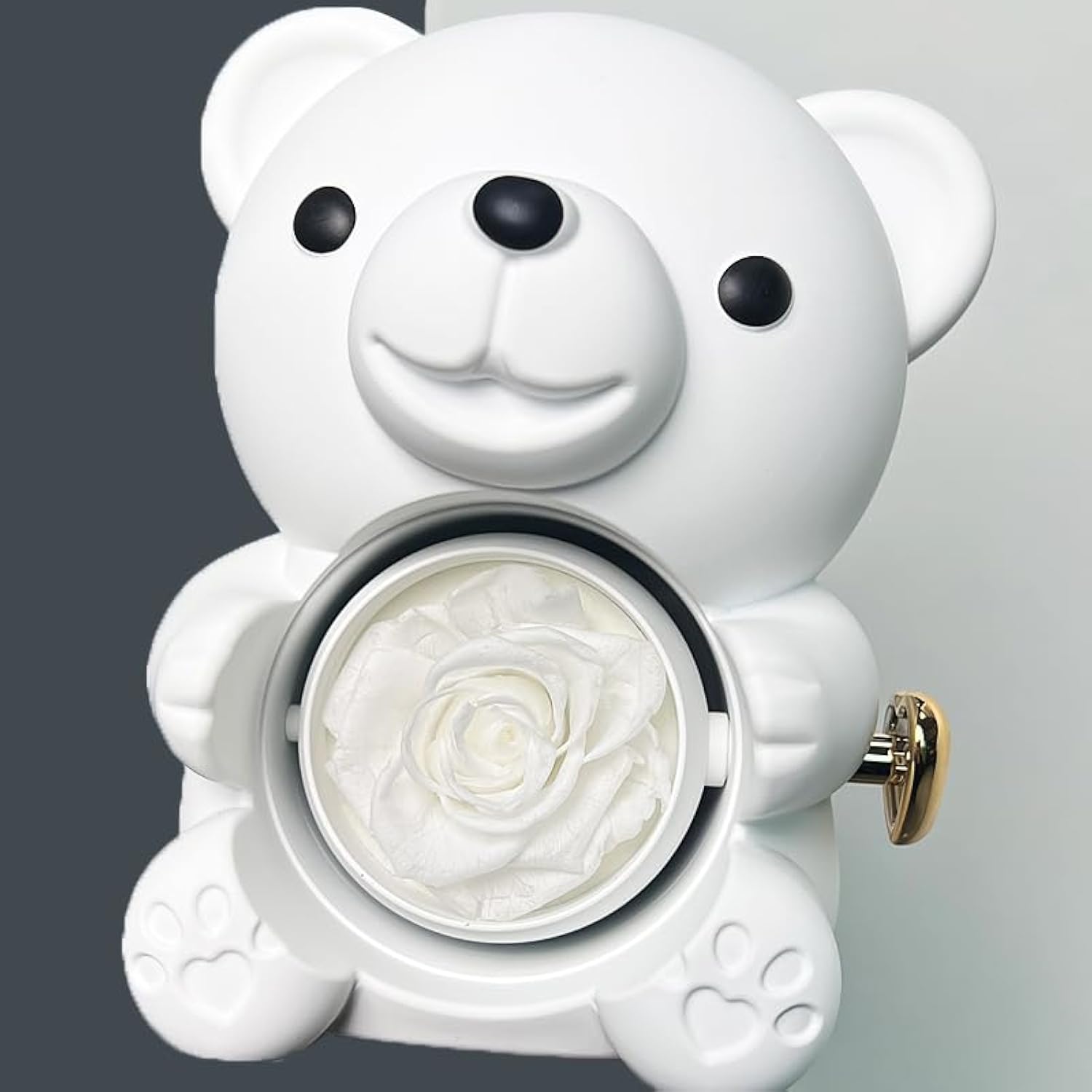 New Rose Hug Bear Jewelry Box Preserved Real Rose Gifts Eternal Rose Box For Mom,Girlfriend,Women,Wife,Valentine'S Day,Mother'S Day,Birthday,Anniversary