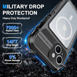 Iphone 15 Plus Waterproof Shockproof Case With Screen Protector 6.7 Inch Black