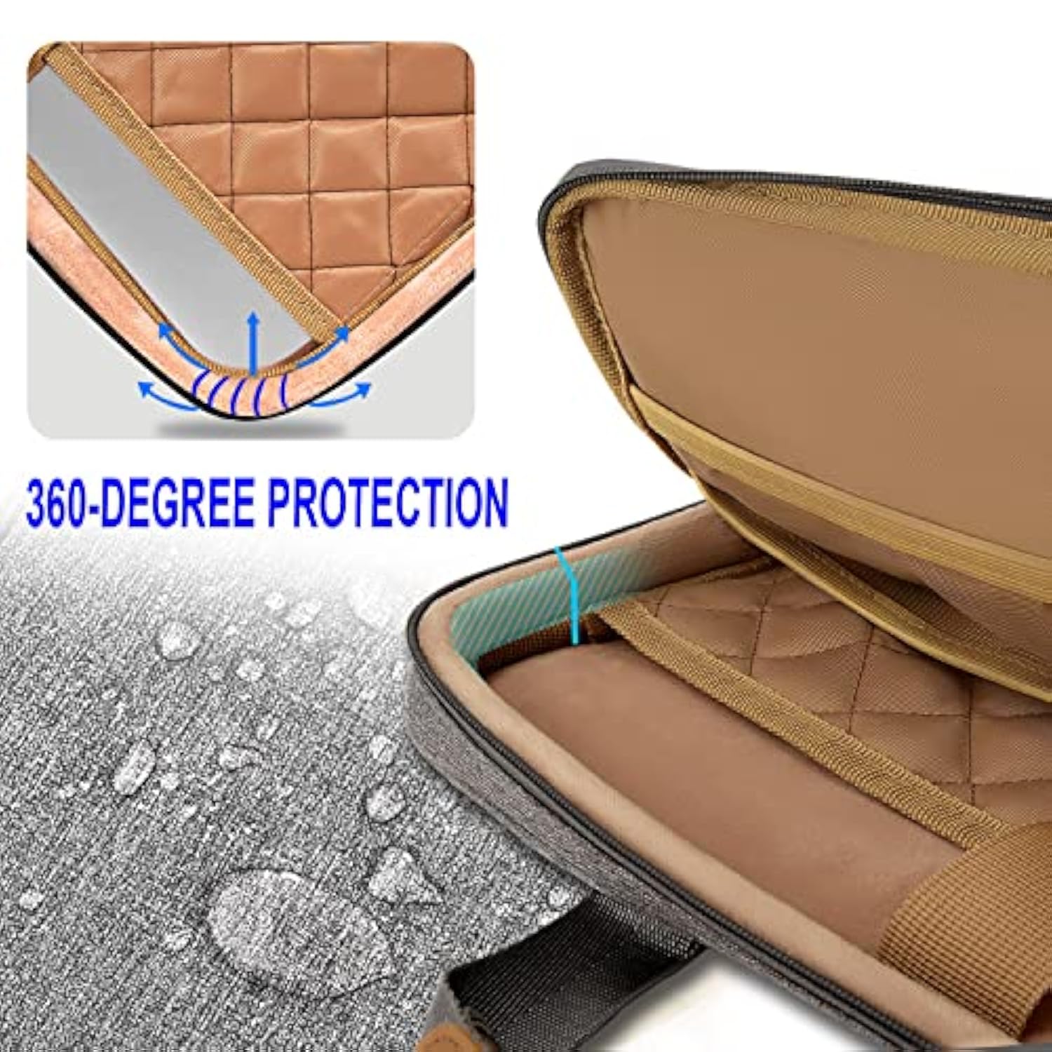 Slim Expandable Laptop Case 15.6 Inch Sleeve Upgraded Protective Durable Recycled Carrying Case Compatible With Macbook 15" & 16" And Most 15" 15.6" 16" Notebook,D01G01