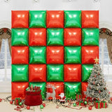 50 Pcs Red & Green Foil Wall & 128 Pcs Balloon Arch Kit for Christmas Decor