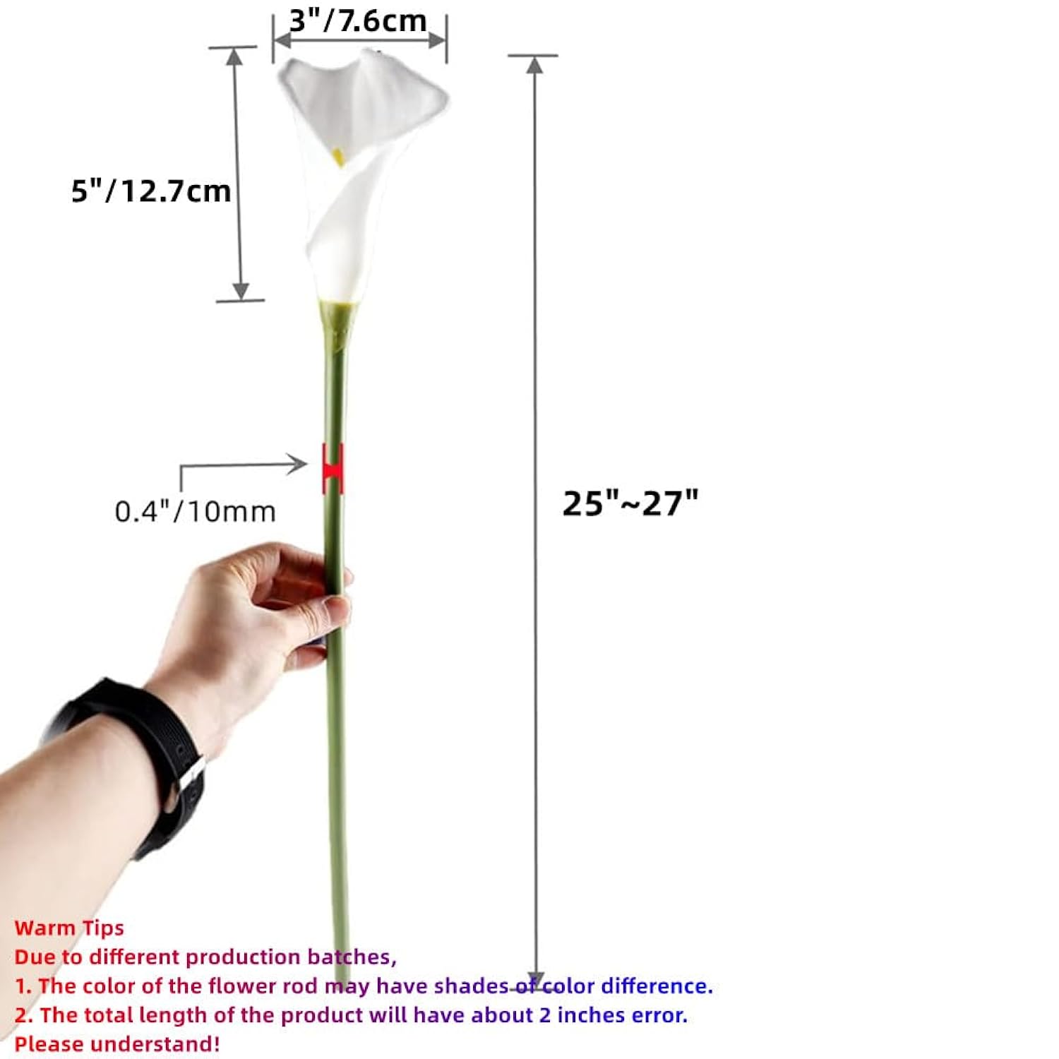 3Pcs Artificial Calla Lily Flowers,25~27''Long Stem Calla Lilies Artificial Flower, Fake Latex Flowers For Diy Wedding Bouquet Party Home Decor(White)