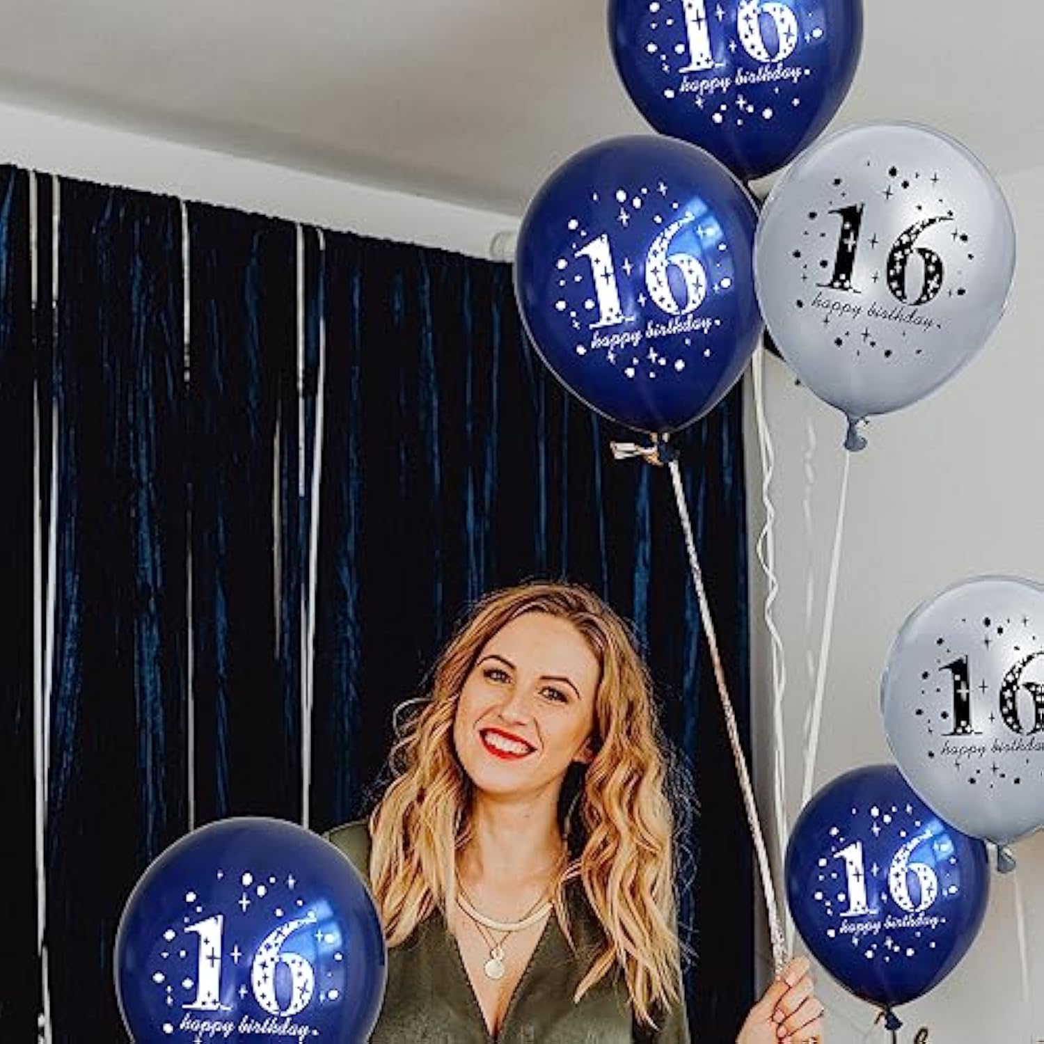 18Pcs 16Th Birthday Decorations For Boys Girls Blue Silver 16Th Birthday Balloons Decoration Happy 16Th Birthday Confetti Latex Balloons Decorations For Men Women 16 Anniversary Birthday Party Décor