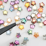 200PCS 8mm Colorful Glass Star Beads for DIY Bracelets & Jewelry Making