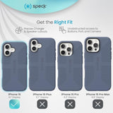 Mystery Blue/Faded Denim Speck CandyShell Grip Case for iPhone 16 - Slim Protective MagSafe iPhone 16 Case for Women & Men, Shock-Absorbing Anti-Slip Phone Cover